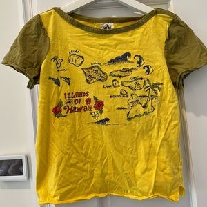 Free People - We The Free Yellow “Islands of Hawaii” T-Shirt